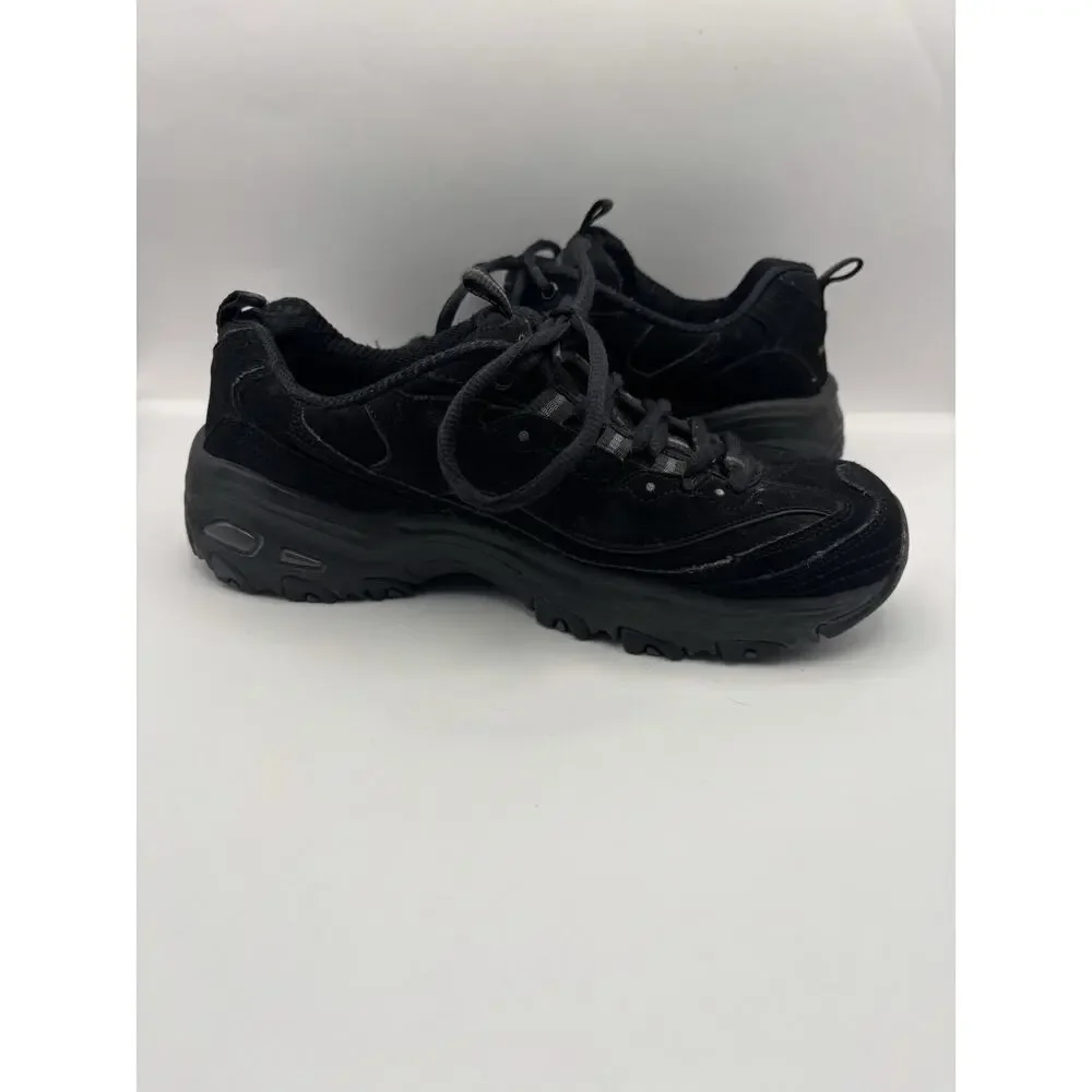 Skechers D Lites Biggest Fan Black Sneakers Women Size 6.5